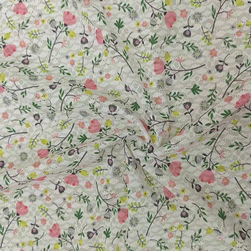 Lace Fabric Dress Printed Polyester Warp Knit for Women's Wear Wholesa 6